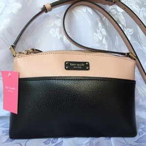 Kate Spade Leather Crossbody Warmvellum/Black Bag